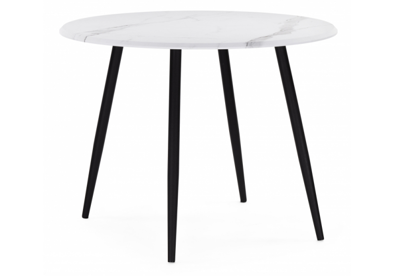 Стол деревянный Абилин 100 мрамор черный / черный матовый стол (100x76). 