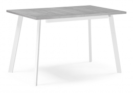Стол деревянный Колон Лофт 120(160)х75 бетон светлый / белый матовый (75x75)