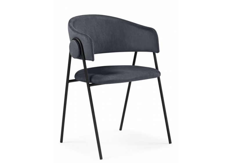 Стул на металлокаркасе Криспиан темно-серый / черный (58x52x78). 