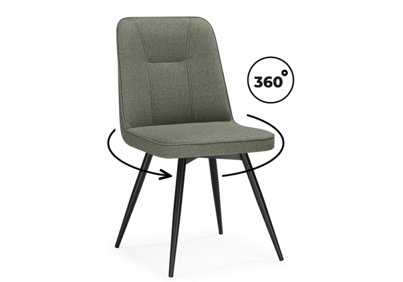 Стул на металлокаркасе Texas 3 поворотный светло-зеленый / черный (46x57x86). 