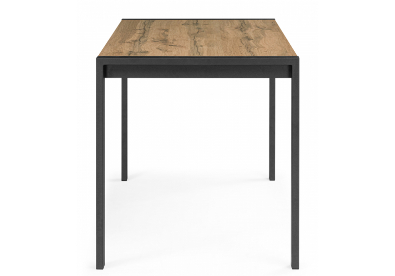 Стол деревянный Версус 120(160)х68 дуб вотан / черный (68x75)