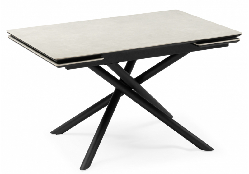 Керамический стол Мэриан 140 (200) х 80 carmen light grey / черный (80x75). 