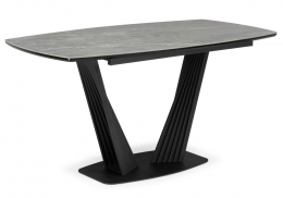 Керамический стол Вейл 140(180)х80 larka grey / черный (80x75)