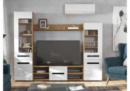 Готовые гостиные Fang дуб золотой / белый глянец (240,3x37x190)